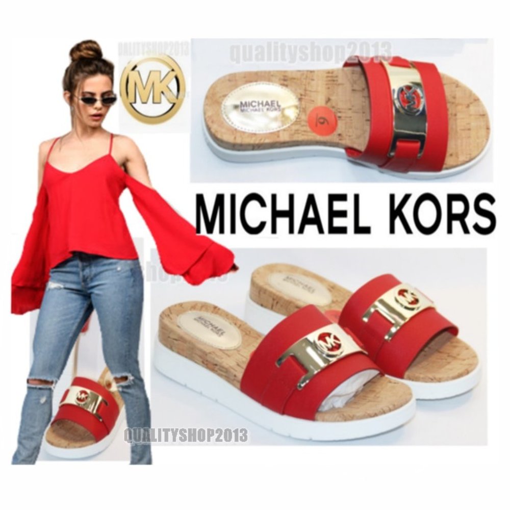 Michael Kors Warren PVC Sandal red color with box